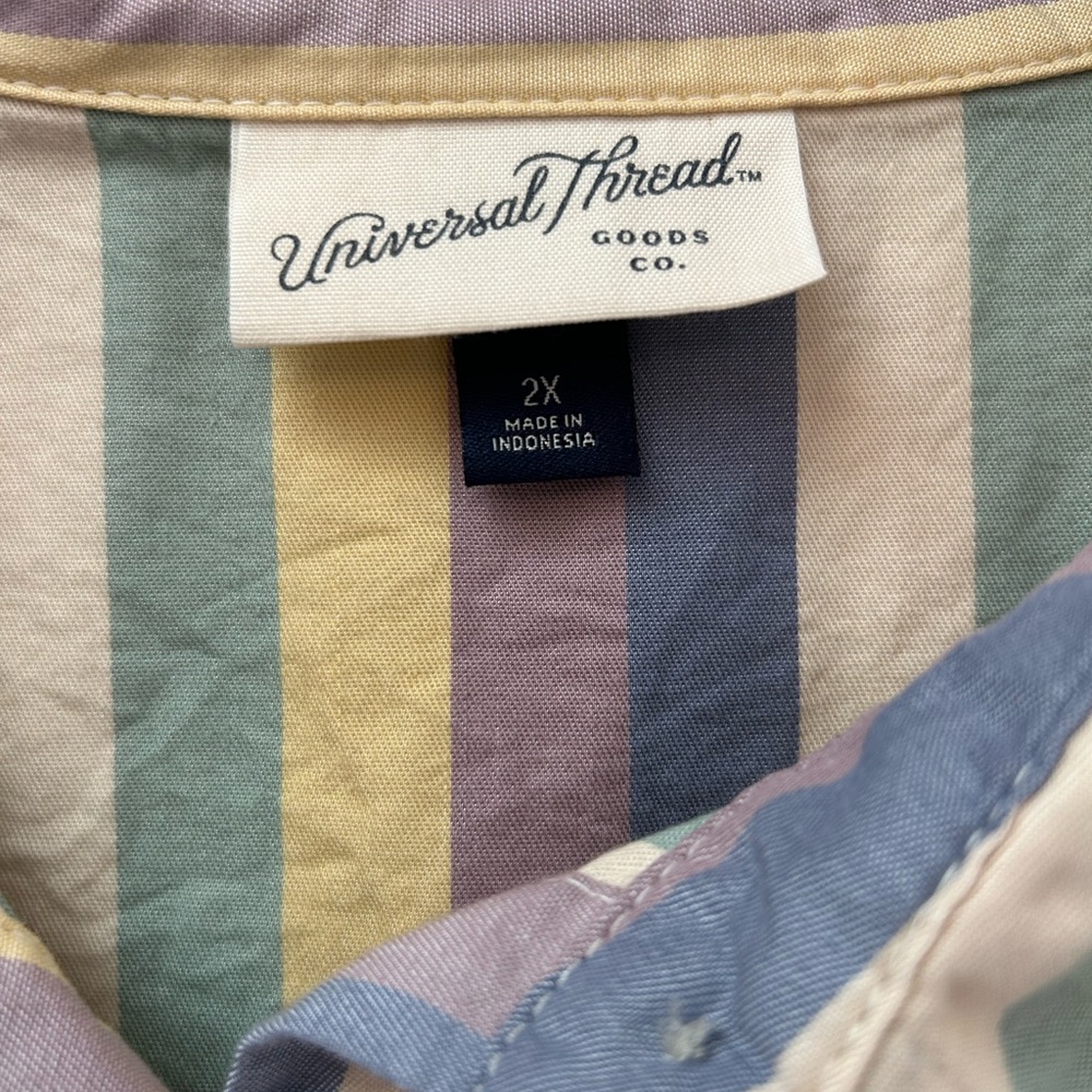 Universal Thread Pastel Striped Button Down Shirt - Picture 4 of 7